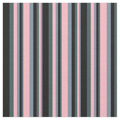 Light Slate Gray, Pink, Dark Slate Gray & Black Fabric