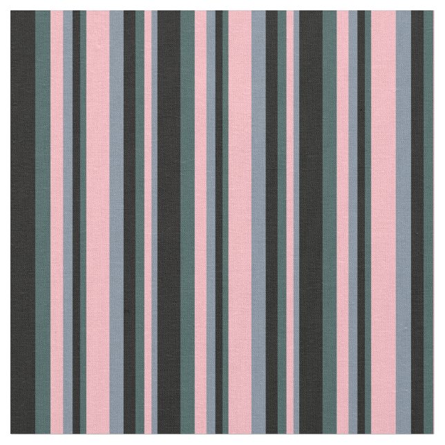 Light Slate Gray, Pink, Dark Slate Gray & Black Fabric (Close Up)