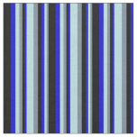 [ Thumbnail: Light Slate Gray, Powder Blue, Blue & Black Lines Fabric ]