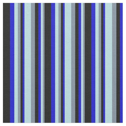 Light Slate Gray, Powder Blue, Blue & Black Lines Fabric