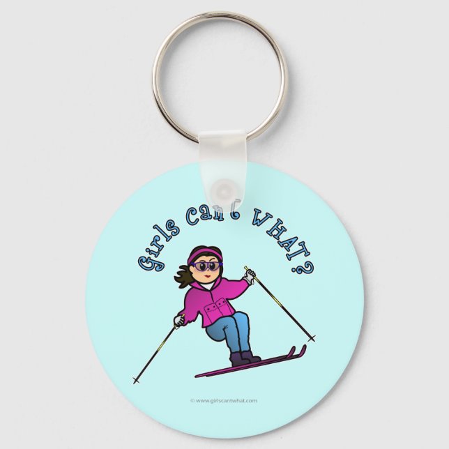 Light Snow Skier Keychain (Front)