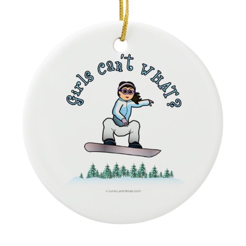 Light Snowboarder Ceramic Ornament