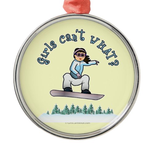 Light Snowboarder Metal Ornament