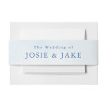 Light soft Blue sky Minimalist Elegant serif Invitation Belly Band