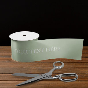 Light Soft Pastel Light Sage Green White Color Satin Ribbon
