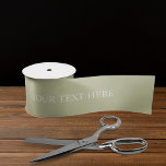 Light Soft Pastel Olive Sage Green White Color Satin Ribbon