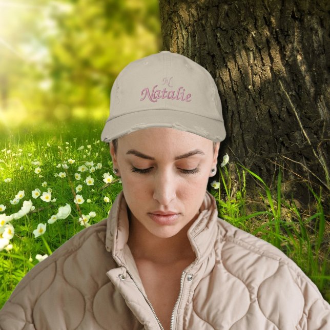 light& soft pink  personalized embroidered baseball cap (Creator Uploaded)