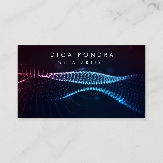 Light Sound Energy Wave Modern Template Business Card (Front)