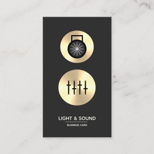 Light  Sound _ Faux Gold Business Card