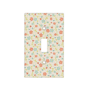 Light Spring Floral Beige Switch Cover