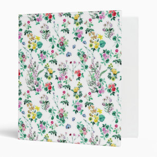 Light Spring Floral Pattern 3 Ring Binder