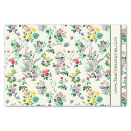 Light Spring Floral Pattern Custom Text Tissue Paper