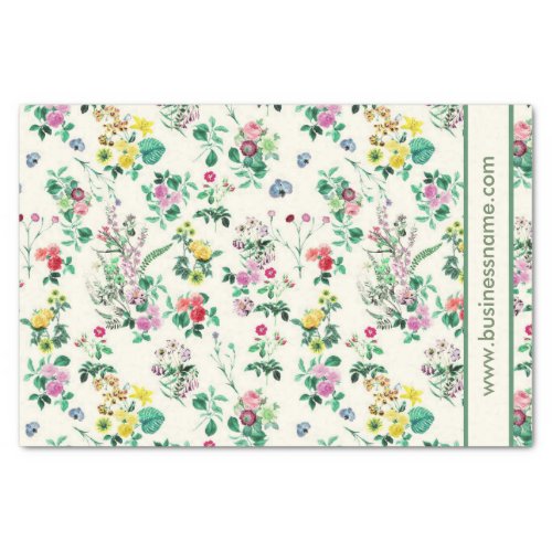 Light Spring Floral Pattern Custom Text Tissue Paper