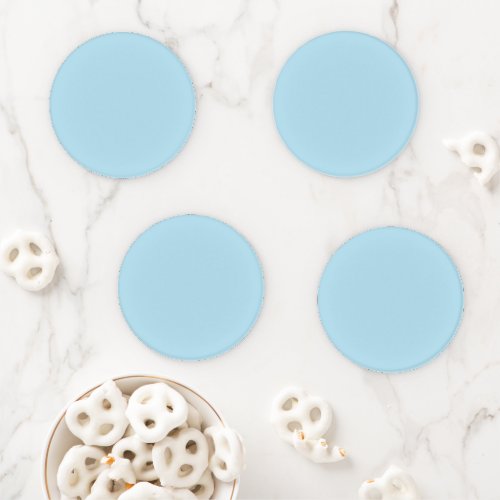 Light Spun Sugar Blue Solid Color Pastel Blue Coaster Set