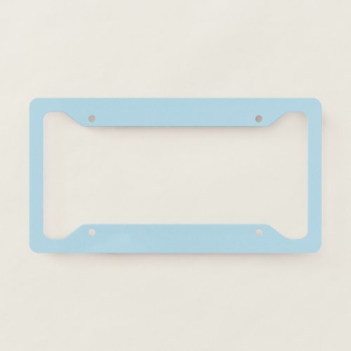 Light Spun Sugar Blue Solid Color Pastel Blue License Plate Frame