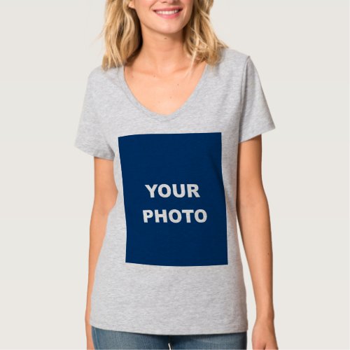 Light Steel Add Image Photo Picture Logo Womens T_Shirt