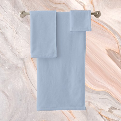 Light Steel Blue Solid Color Bath Towel Set