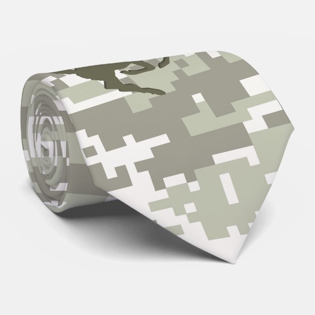 Light Storm Digital Camouflage Deer Camo Neck Tie (Rolled)