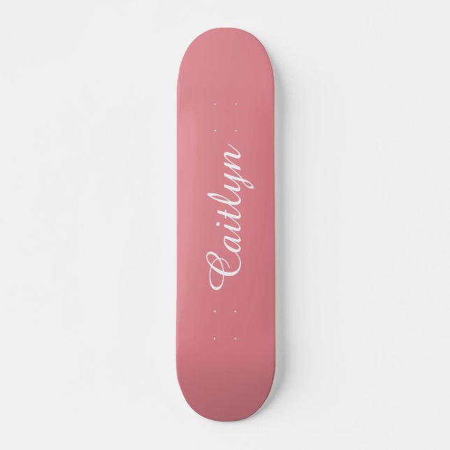 Light Strawberry Pink Customizable Skateboard (Front)