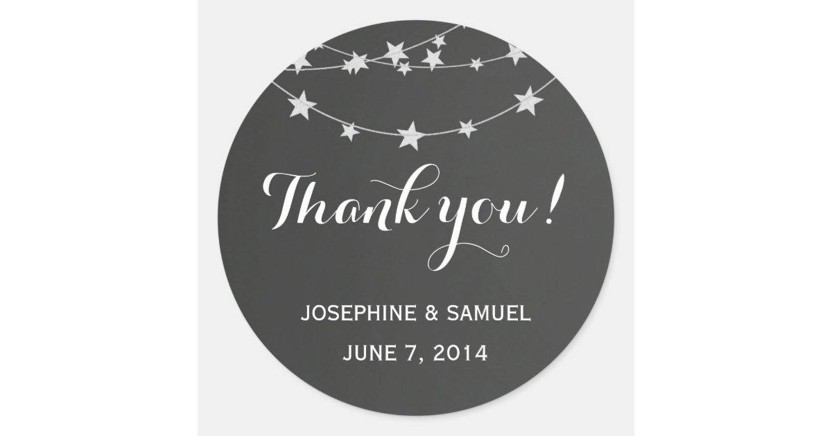 Light String Chalkboard Round Stickers