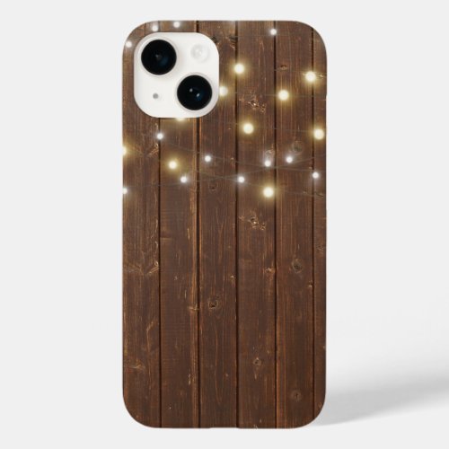 Light String on Oak Wood Case_Mate iPhone 14 Case