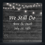 Light String on Wood Wedding Album  3 Ring Binder<br><div class="desc">Glowing string of lights on black rustic wood background for wedding album.
Names and wedding date can be changed.</div>