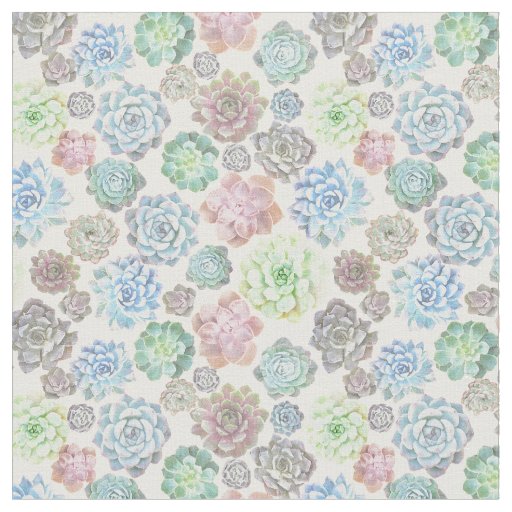 Light succulents design fabric