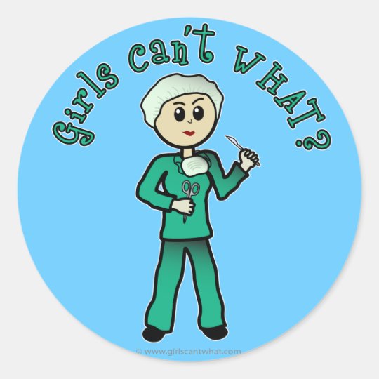Light Surgeon Girl Classic Round Sticker