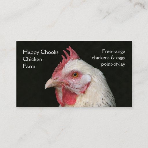 Customizable Chicken farm business card
