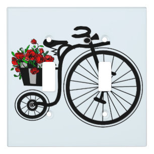 Light Switch Cover Bike with Flowers