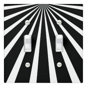 Light Switch Cover Black White Sunburst Ray