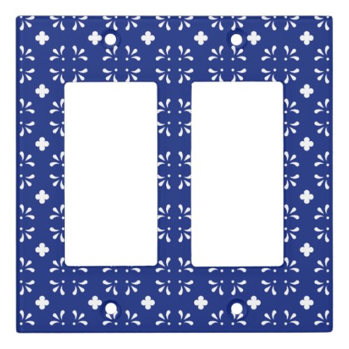 Light Switch Cover Blue White Pattern Decor