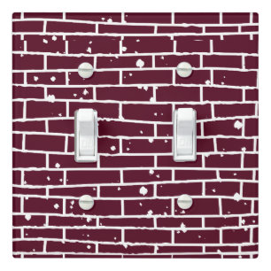 Light Switch Cover Burgundy Brick Distressed