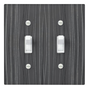 Light Switch Cover Charcoal Flowing Lines Modern