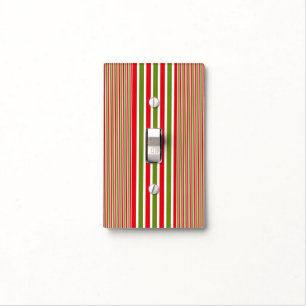 Light Switch Cover Christmas Red Green WhiteStripe