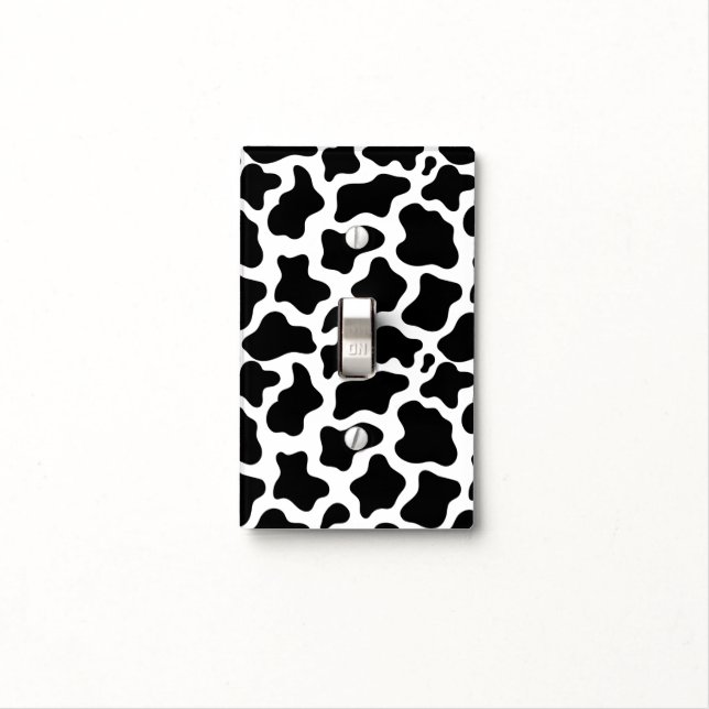 Light Switch Cover Cow Print (In Situ)
