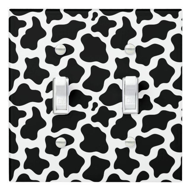 Light Switch Cover Cow Print (In Situ)
