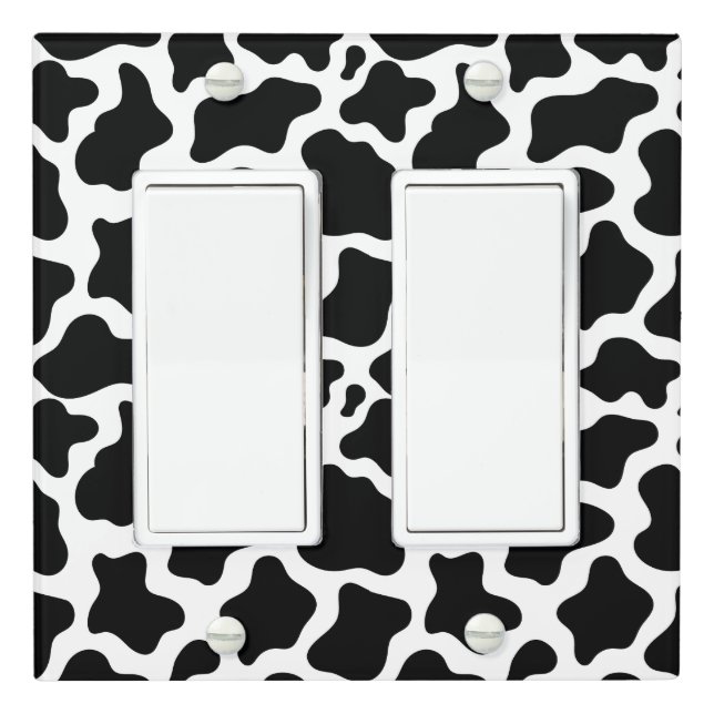 Light Switch Cover Cow Print (In Situ)