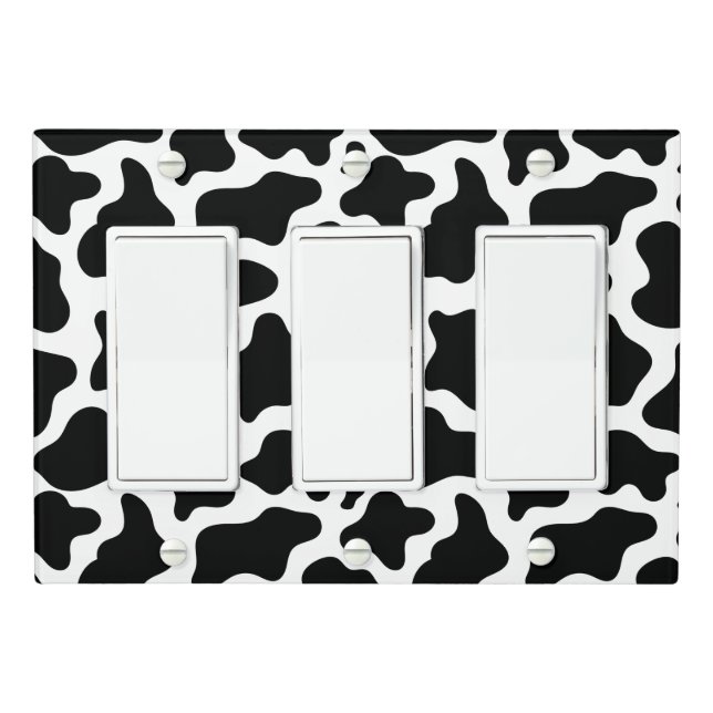 Light Switch Cover Cow Print (In Situ)