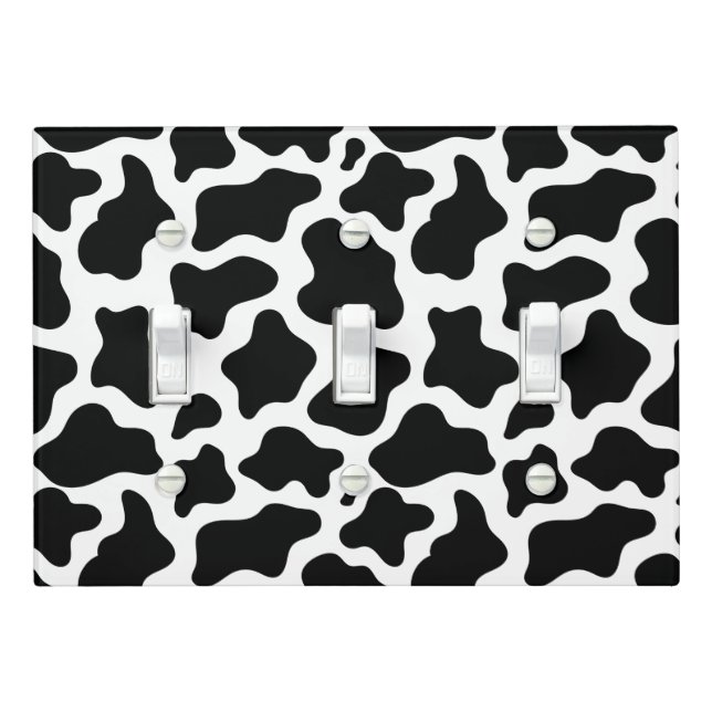 Light Switch Cover Cow Print (In Situ)