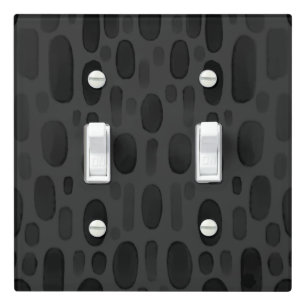Light Switch Cover Dark Charcoal Abstract Pebble