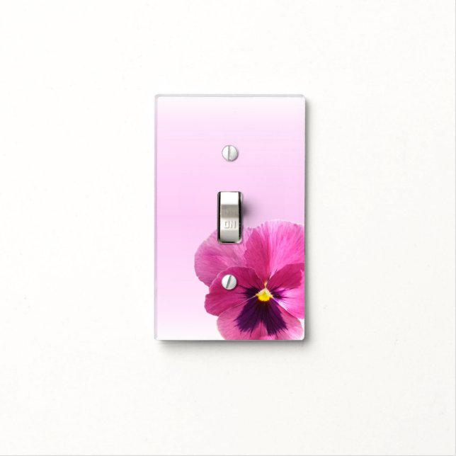 Light Switch Cover - Dark Pink Pansy (In Situ)