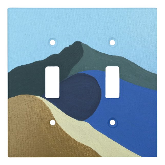 Light Switch Cover Double Colors of Mt Tamalpais  (Front)