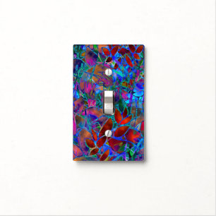 Light Switch Cover Floral Abstract Stained Glass