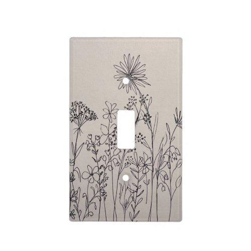 Light Switch Cover flowers in ink