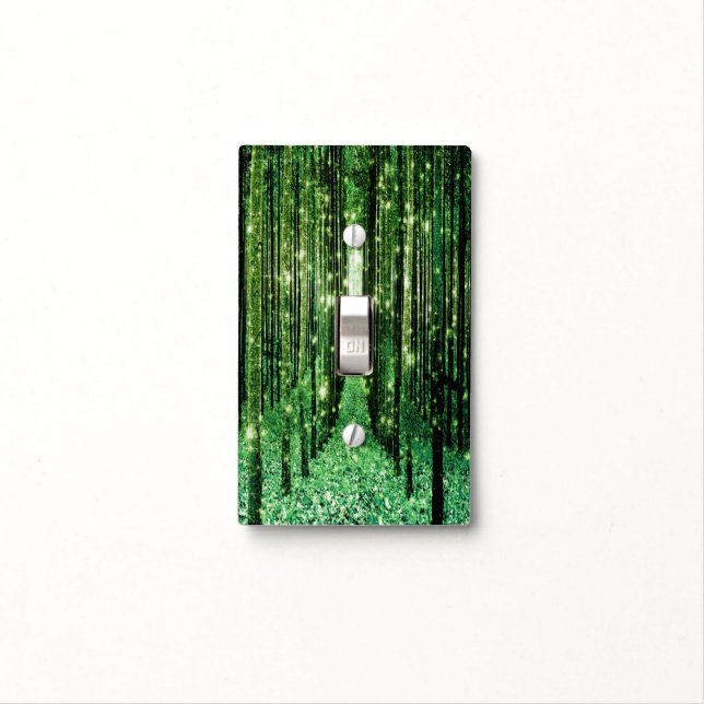 Light Switch Cover Magical Forest Green Mystery (In Situ)