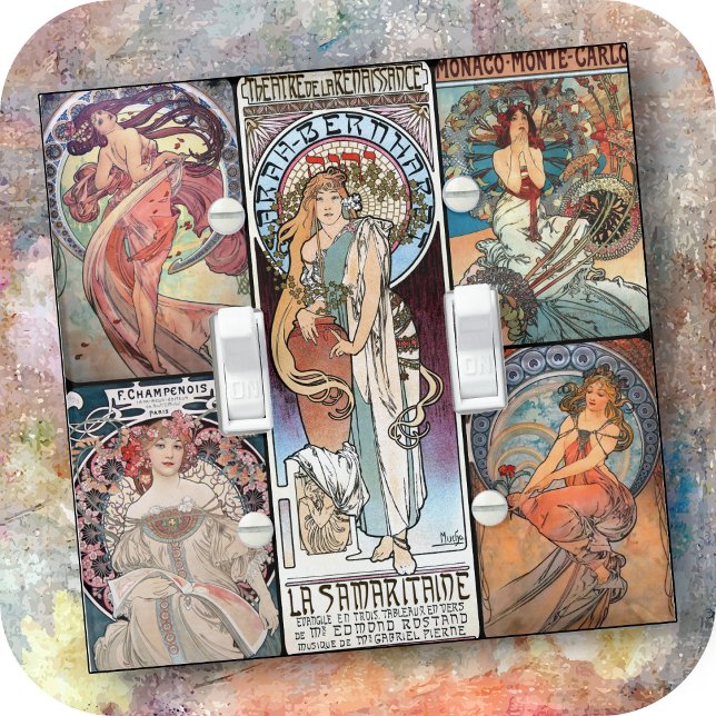 LIGHT SWITCH COVER - Mucha Women Collage #S1 (Creator Uploaded)