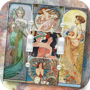 LIGHT SWITCH COVER - Mucha Women Collage #S2