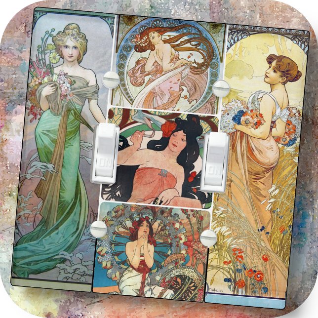 LIGHT SWITCH COVER - Mucha Women Collage #S2 (Creator Uploaded)