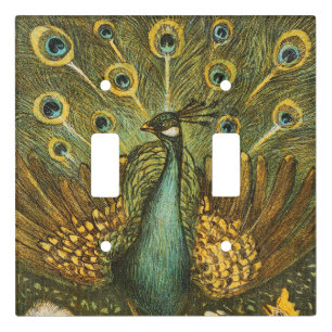Light Switch Cover Peacock and Chickens
